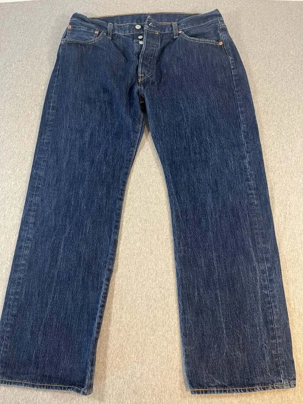 Levi's 501 Original Fit Straight Leg Dark Wash Denim Jeans Button Fly 36x30(29)